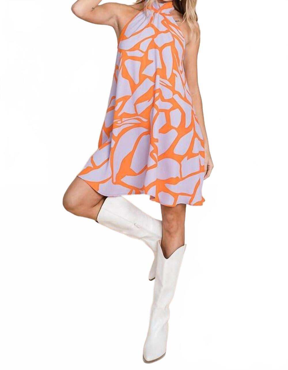 NEW JADE BY JANE resort halter sundress in purple/orange